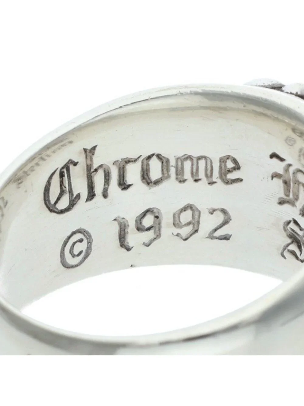 Chrome Hearts Flrl Floral Cross Silver Ring